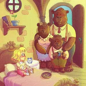 Capa da História: Cachinhos Dourados e os Três Ursos