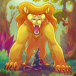 Capa da História: A Fábula do Leão e do Rato